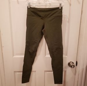 Olive Green Virus Compression Tight with Mesh Detail